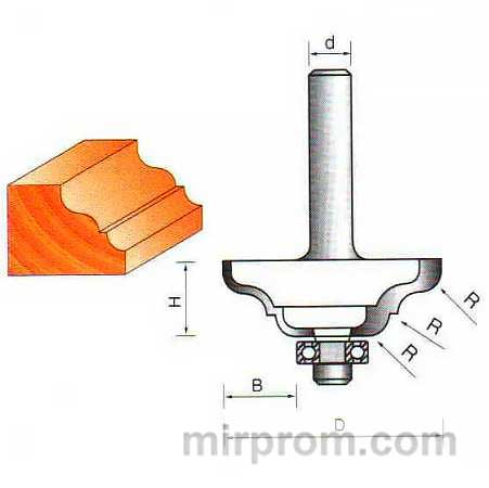Фреза ГЛОБУС 2014 R6 кромочная калевочная с нижним подшипником